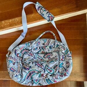 Light Blue Paisley Quilted Travel Duffel Bag - Vera Bradley